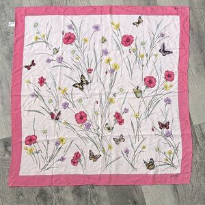 Gucci FLORA PRINT SILK TWILL SCARF pink floral